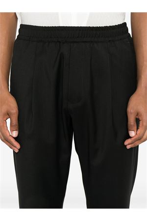 Black virgin-wool tapered-leg trousers LOW BRAND | L1PSS256851D001